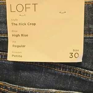 LOFT Petite High Rise Kick Crop Jeans